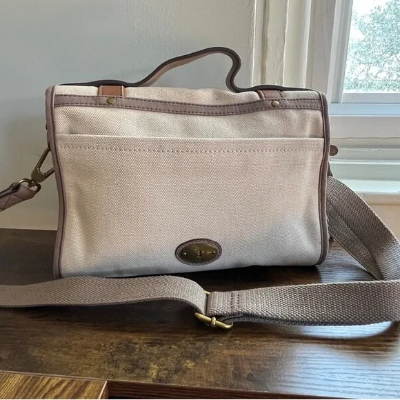 Fossil longline vintage beige canvas and leather - Picture 2 of 6